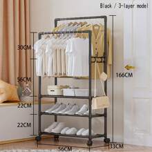 1 Pc All-In-One Hanging Clothes Rack, Simple Clothes & Hat Stand, Home Shoe Storage Organizer, Pole, Bedroom Drying Rack