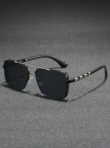 1 副男士金属框方形时尚眼镜，百搭街头风格 - 35050 - 查看 2