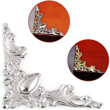 20 件金属书角保护套，3 种颜色铁质护角盖，复古古董书本剪贴簿角保护套，菜单相册角装饰保护套，适用于桌面珠宝盒礼物 - 彩色 - 查看 9