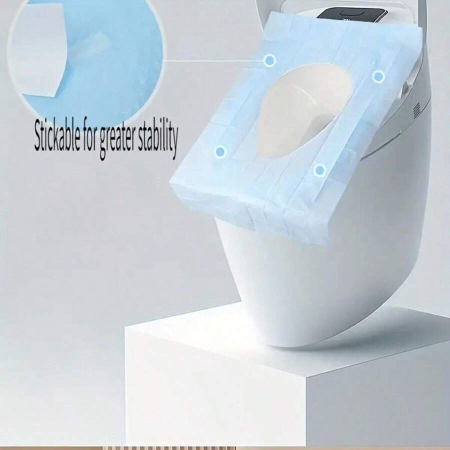 Cubierta de asiento de inodoro desechable extra grande - Almohadilla de inodoro extra grande y gruesa, envuelta individualmente, impermeable y antideslizante para el inodoro, protección corporal, higiénica y limpia, apta para viajes, hoteles, baños públicos, aviones y entrenamiento de ir al baño