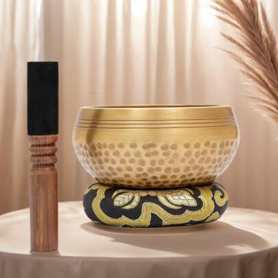 Singing Bowl 3.15-Inch Small-Sized Copper Material With Bright Sound, Suitable For Awakening, Yoga, Meditation, Relieving Psychological Stress, And Can Also Be Given As A Gift