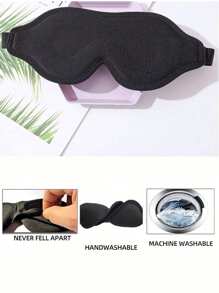 1 pièce Masque de sommeil de couleur unie, Masque de sommeil noir simple, Convient pour la famille, les voyages, la chambre à coucher, les voyages, le bureau, l'école et les fournitures scolaires