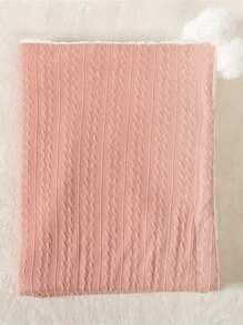 Customizable Name Embroidered Jacquard Knit Pom-Pom Baby Blanket, Infant Faux Sherpa Nap Mat, Baby Stroller Cover Blanket - Multicolor - View 16