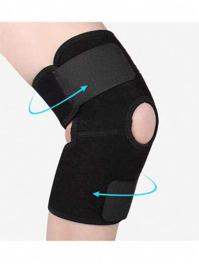 Joelheira Compressão Ajustável MBFit Preta Proteção Patela Esportes Caminhada