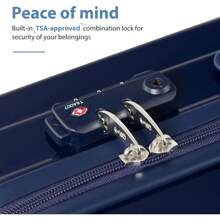 Coolife Maleta de equipaje de 3 piezas expandible (71) ABS + PC Spinner maleta con bloqueo TSA para llevar en 20 en 24 pulgadas 71, Blanco (White Grid), luggage set, - 1 - Ver 6