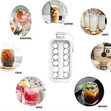 1 件便携式冰球制作器投手，带网格平顶盖，用于冷却冰块/多个冰块模具，适用于曲棍球、鸡尾酒、咖啡、威士忌、香槟、啤酒、果汁、水 - 彩色 - 查看 11