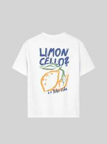 Camiseta de manga corta con cuello redondo informal y estampado para niñas y niños pequeños en verano - Una camiseta con un estilo de arte de limón refrescante que inspira la imaginación y la autoexpresión. Ropa para niñas, camisetas gráficas de verano, ropa para niñas preadolescentes