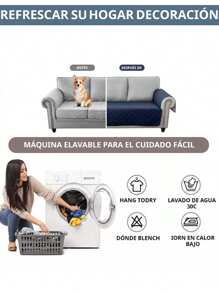 Living Room Cover 3 Pieces Double View Anti-Mite Protector, Sofa Cover - Brown - View 4
