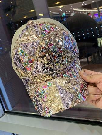 New Summer Mesh And Sequin Hats. These Stylish, Breathable, Sun - Blocking And Shading Hats For Women Are Versatile Baseball Caps With Visors, Perfect For Outings