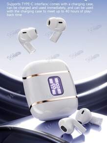 WoSD Wireless Earbuds, Couples Earphones, Dual Wireless Headphones With Charging Case, LED Display, Touch Control, Remote Control, Rechargeable Lithium Polymer Battery - one-size - View 4