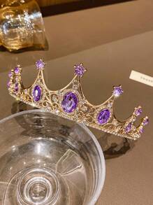 1pc Fashionable Crown Headband, Suitable For Performance And Birthday Use - Multicolor - View 4