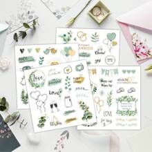 4 Sheets/Set Clipbook Wedding Stickers Creative Valentine's Day Stickers Love Decoration Planning Handheld Wedding Stickers - Multicolor - View 6