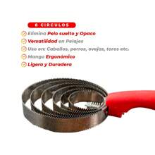 Cepillo Peine Dentado Deslanador Brusa Seis Anillos Circulos Y Cuatro Anillos Circulos Para Bueyes, Ovejas, Caballo, Perros, Conejos Ligero Ideal para Retirar Exceso de Pelo Promueve un Pelaje Saludable - Seis Circulos - Ver 2