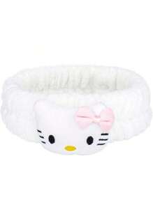 Sanrio 1 Pc Hello Kitty Hair Band Spa Headband, Cute Women's Headband For Facial Makeup, Washing, Parties, Soft Microfiber Coral Skincare Shower Fluffy Towel Headband For Girls.