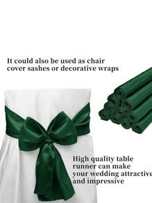 Set de 2 piezas/10 piezas Manteles de tela satinada multicolor de 30*275cm de largo, telas de alta calidad y suavidad sedosa para bodas, fiestas de cumpleaños, banquetes, graduaciones, decoración de eventos de compromiso, también se puede usar como faja para sillas o accesorio