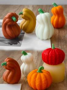 Patterned Pumpkin Shaped Mold, Realistic Pumpkin Shaped Silicone Mold, Easy To Disassemble And Clean, Supports Batch Replication For Candles, Compatible With Plaster Sculptures And Creative Doodles, DIY Hobby And Art Class, Garden Patio Flower Pot Decor, Resin Crystal Office Desk Home Bedroom Hallway Art Piece, Suitable For Spring, Autumn, Thanksgiving, Halloween And Other Festivals Gifts Birthday Graduation - White - View 3