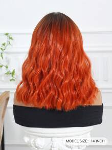 High Quality 14-Inch Synthetic Heat-Resistant Fiber Wig With Bangs In Short Orange Curls Ladies Wig Is Perfect For Holiday Party Everyday Wear