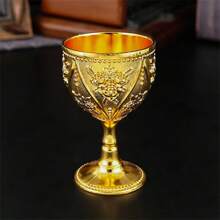 1pc Rose Design Stemware Glass, Suitable For Wine, Juice, Beverage, Water, High-End Restaurant And Home Use, Multi-Color Options, Decorative Tabletop Craft