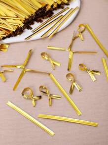 800条ABS礼品包装扭结，金色封口扎带，适用于包装袋 - 彩色 - 查看 3