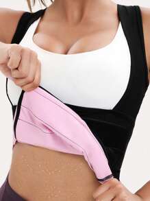 1pc Waist Trainer Sweat Sport Fitness Top, Short/Long Sleeve Shapewear - Multicolor - View 3