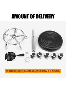 OYAJIA ‌✨Professional Hydraulic Salon Stool & Office Chair | Adjustable PU Leather Swivel Stool With/Without Backrest | 360° Rolling 5-Wheels Base For Tattoo, Massage, Home Office (Black) - Black - View 4