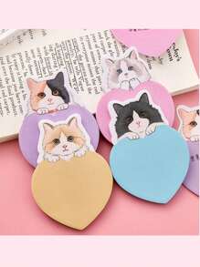 دفتر مذكرات مع صور قطط كرتونية جميلة للمكتب والدراسة، مذكرات لاصقة مريحة للحياة اليومية والتعلم، لوازم مدرسية، عودة إلى المدرسة - 7*10سم - مشاهدة 6