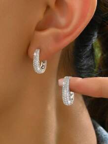 Newsoul 1pair Unique Beans Hoop Earring Ladies Jewelry For Women 925 Sterling Silver Simple And Unique Fat Moon Earring Fine Jewelry Gift For Girl Daily Dating Decor For Sisters Friendship