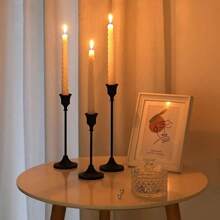 3 stuks/set gouden kaarsenhouders, vintage messing metalen taps toelopende kaarsenhouders, moderne hoge pilaar kaarsenstandaard, decoratieve kaarsenhouders voor tafeldecoratie, bruiloftsfeest