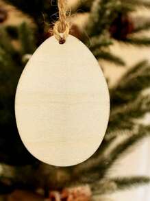 10 pièces Œufs de Pâques en bois, décoration de fête de vacances, tranches de bois en forme de lapin pour DIY