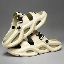 Fashionable Women's Summer Slippers, Extremely Comfortable Thick Sole Sandals, Breathable EVA Material, Suitable For Indoor/Outdoor Activities, Perfect For Beach, Pool And Water Parks - Beige Olive Green - View 4