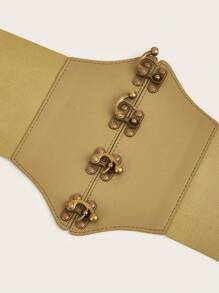 1pc Light Yellow Elastic Multi-Color Fashion Waist Belt - Light Yellow - View 5