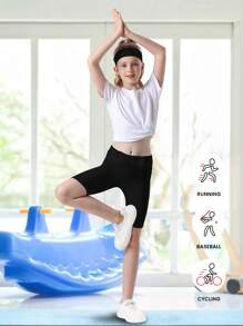 Tween Girl Summer Solid Color Sweet Cute 2 In 1 Dress With Leggings,Simple Cas - Multicolor - View 5