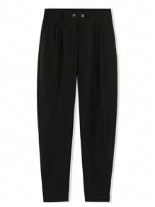 Men's Ice Silk Feeling Loose Straight Leg Slim Fit Ankle Length Solid Color Dress Pants, Flow Feeling - Black - View 8