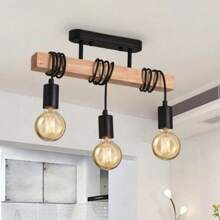 木制长吧台吊灯，适用于咖啡厅、服装店、餐厅的创意照明