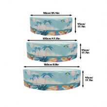 حوض سباحة دائري عائلي استوائي قطعة واحدة - من البي في سي، بدون حاجة للنفخ، قابل للطي للتخزين السهل، مثالي لتجمعات الأماكن المفتوحة واللعب الداخلي، بتصميم شجرة النخيل الزرقاء، حوض استرخاء | حوض صيف، حوض بي في سي، قطع طفو - متعدد الألوان - مشاهدة 6