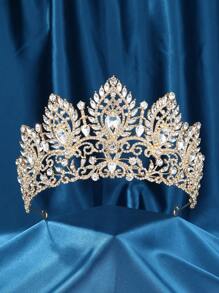 Tiaras de boda altas para novia, coronas de reina grandes con circonita cúbica de grado 5A, diadema de novia de princesa, gran corona de concurso para mujer, accesorio para el cabello con cristales plateados - Multicolor - Ver 3