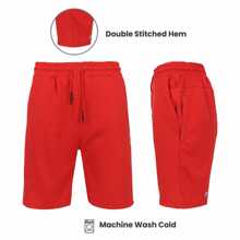 3-Pack Men's Tech Fleece Jogger Lounge Sweat Shorts With Zipper Pockets (Sizes, S-2XL) - Heather Grey - Navy - Red - View 10