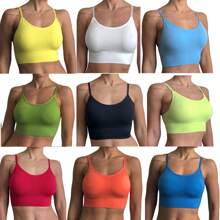Kit 2 Top De Alcinha Academia Feminino Fitness Com Bojo Removível Liso - Bege - Visão 7