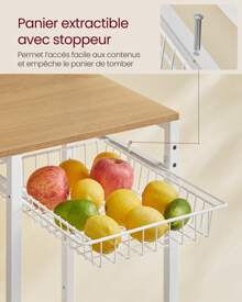 VASAGLE Baker's Racks - Doré Chêne and Blanc Nut - View 7