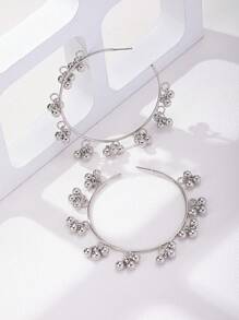 时尚吊灯波西米亚风吊珠夸张大号轻质圆形耳环，适合女士和女孩聚会、日常度假和办公室穿着