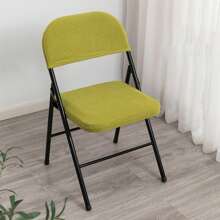Solid Color Household Folding Chair Cover Suitable For Home Decoration Polyester Cover For Covers Wedding Party Dining Elastic Chair Covers - 綠色 - 查看 2
