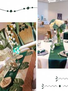 Set de 2 piezas/10 piezas Manteles de tela satinada multicolor de 30*275cm de largo, telas de alta calidad y suavidad sedosa para bodas, fiestas de cumpleaños, banquetes, graduaciones, decoración de eventos de compromiso, también se puede usar como faja para sillas o accesorio