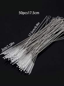 5/10/20/50 超长不锈钢清洁刷、可重复使用的吸管清洁刷、厨房清洁用品、管道清洁器、吸管清洁器，非常适合清洁玻璃硅胶金属吸管和水瓶吸管杯。