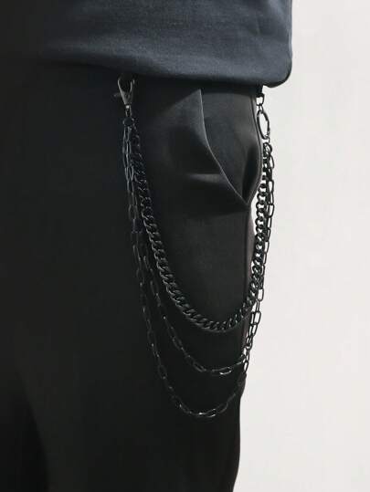 1pc Gothic Style Multi-Chain Pants Chain Decorative Accessory For Men, Suitable For Party Outfits Summer, School Autumn-Winter Accessories Halloween Costume,Suitable For Teens, Youth,Men,Casual, Outdoor, Athletic, Vacation, Graduation Gifts, Birthday, Daily Wear