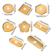 1 Piece Bamboo Tray, DIY Base Embryo Succulent Mosaic Coaster Making Material Bathroom Storage Wood Plank Roma Therapy Hand Sanitizer Shampoo Shower Gel Sink Sponge For Home Kitchen Dresser Living Room OilSpice Bottle Coaster Jewelry Flower Pot Green Plant Fish Tank, Home Decoration, Bathroom Accessories