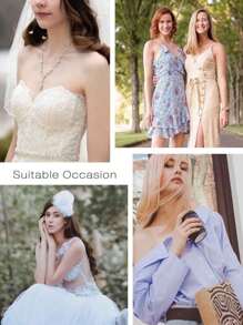 1 件装女士无肩带自粘隐形胸罩提升胶带，适用于连衣裙、内衣、大胸围和小胸围，加厚硅胶防凸起可重复使用乳头贴 - 杏色 - 查看 4