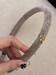 5/1pc Retro Bow Headband, Elegant Solid Color Sponge Bow Hair Band Suitable For Everyday Commute, Makeup, Washing Hair, Casual Outing