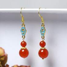 1 件传统风格红玛瑙葫芦形女士吊坠，适合日常佩戴和母亲节礼物 - 紅色 - 查看 5