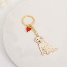 1pc Alloy Golden Retriever Dog Keychain, Pet Dog Keyring, Animal Pendant, Men's Car Key Chain, Cute Bag Charm, Gift For Friends