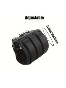 1/2Pcs Black Punk Rock Style Three Layered Bracelet Wide PU Leather Wristband Bracelet - Adjustable, , Edgy Fashion Punk Bracelet For Men Couples And Party - Three-buckle Leather Bracelet - View 8